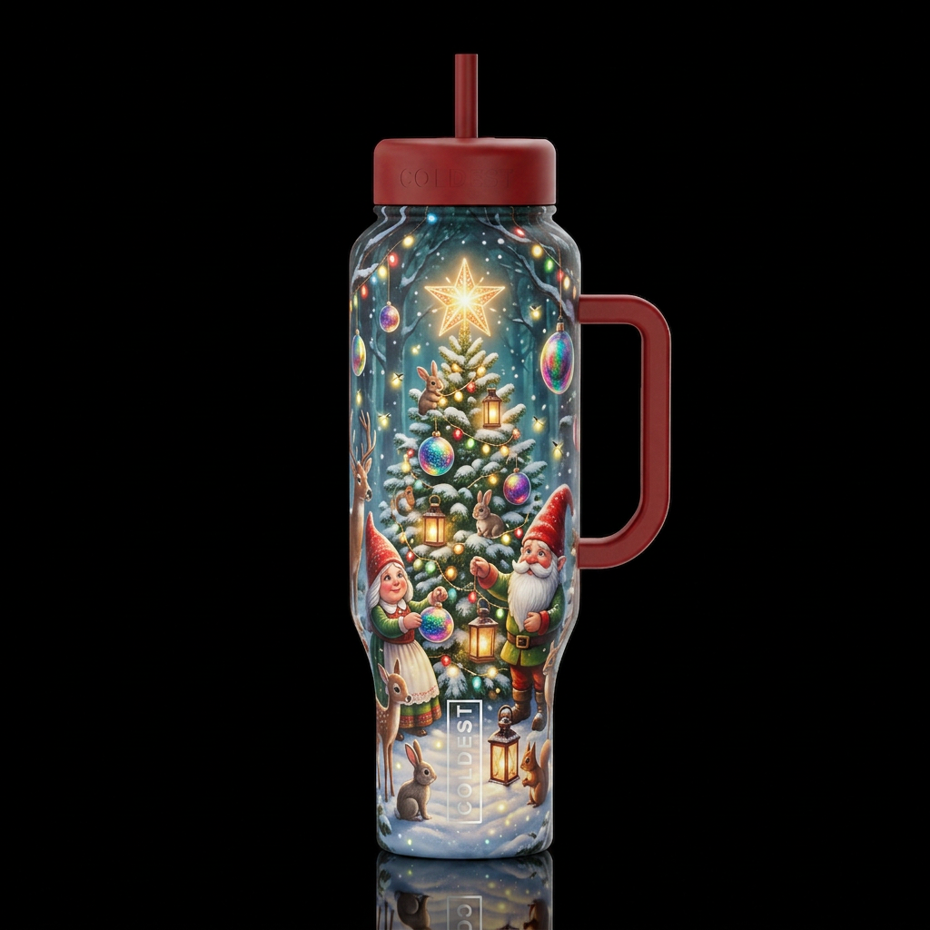 I'll Be Gnome For The Holidays water bottle design