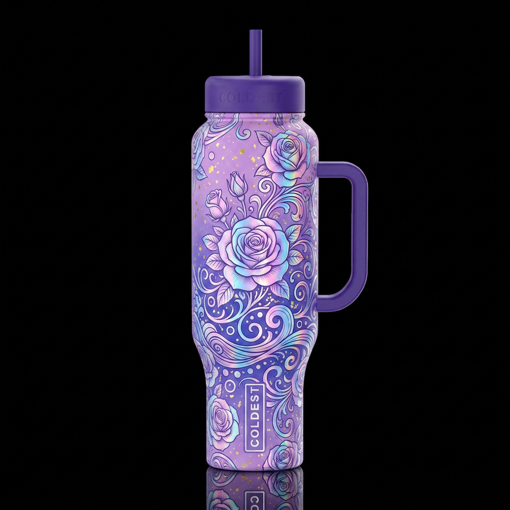 Draw holographic moonlight Rosa ausleaps (fully op... water bottle design