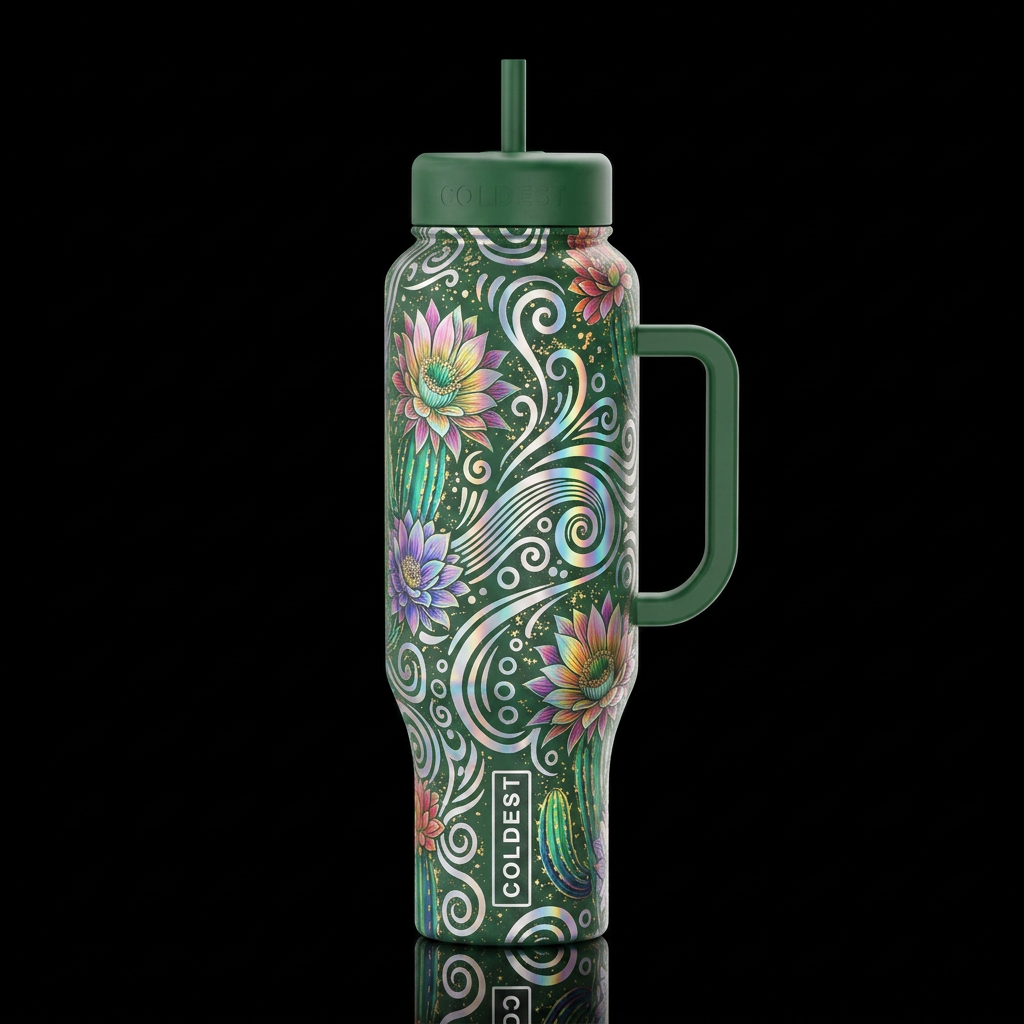 Cactus Flowers water bottle design