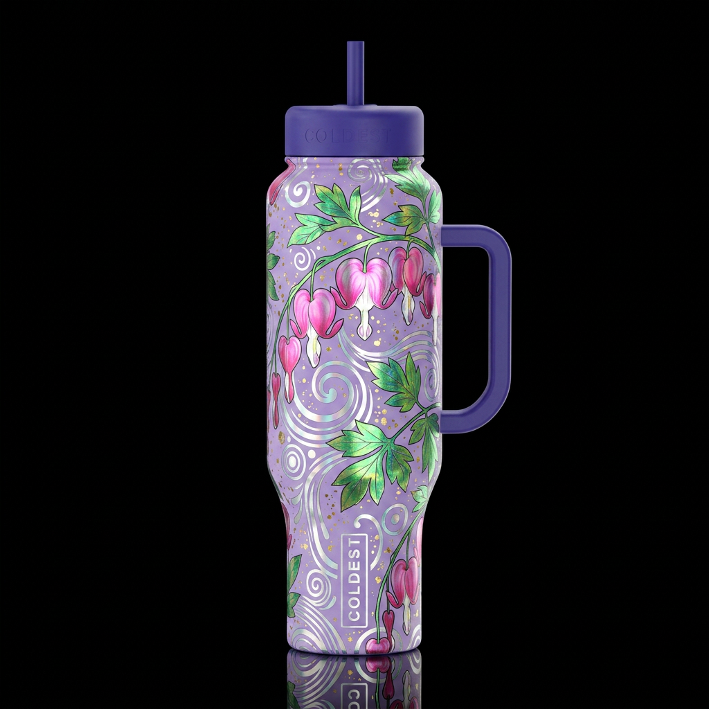 Bleeding Hearts water bottle design