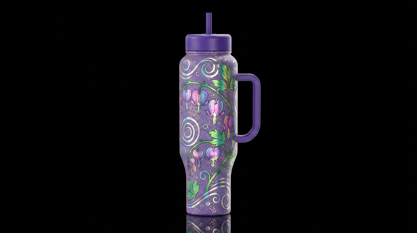 Bleeding Hearts water bottle design
