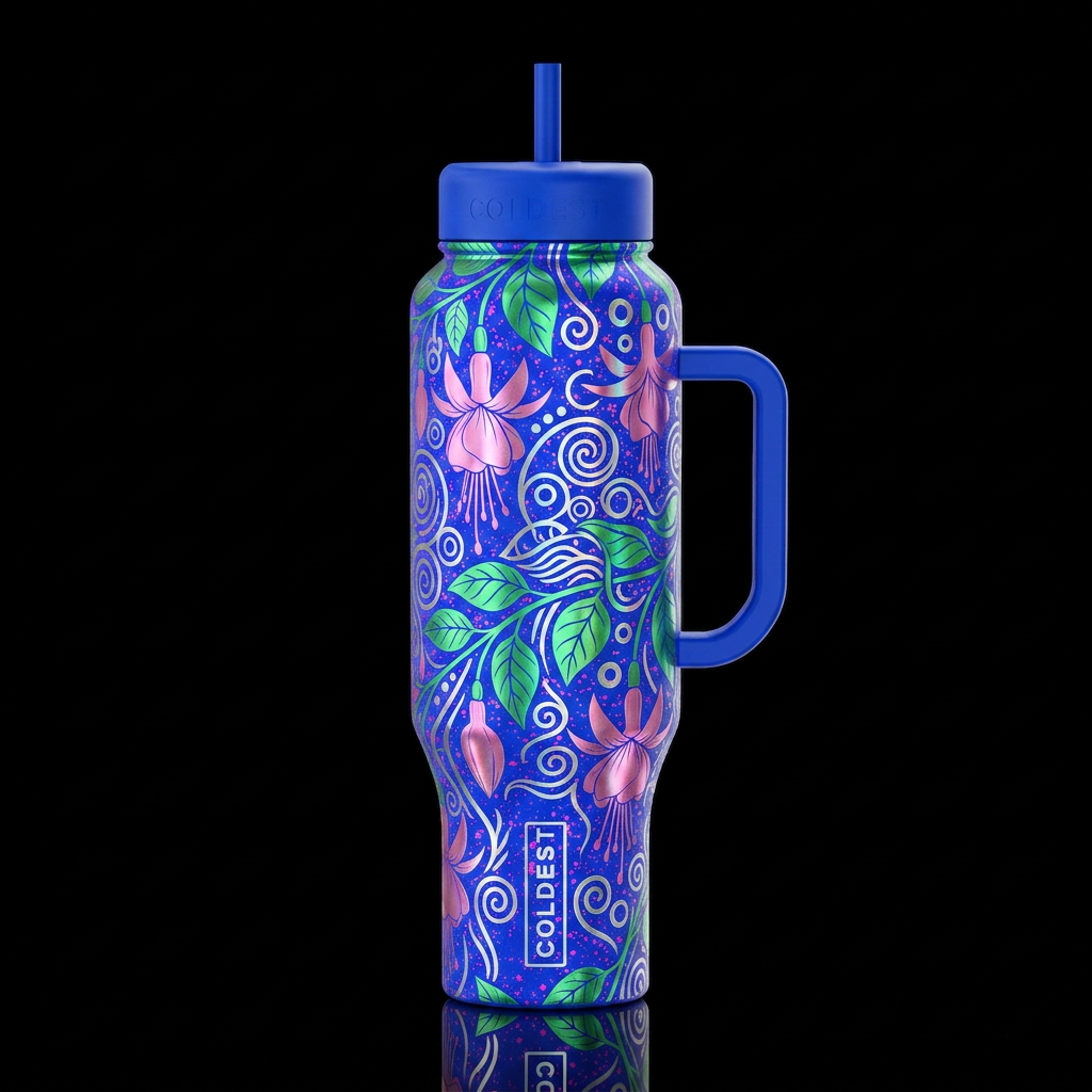 Fuchsia water bottle design