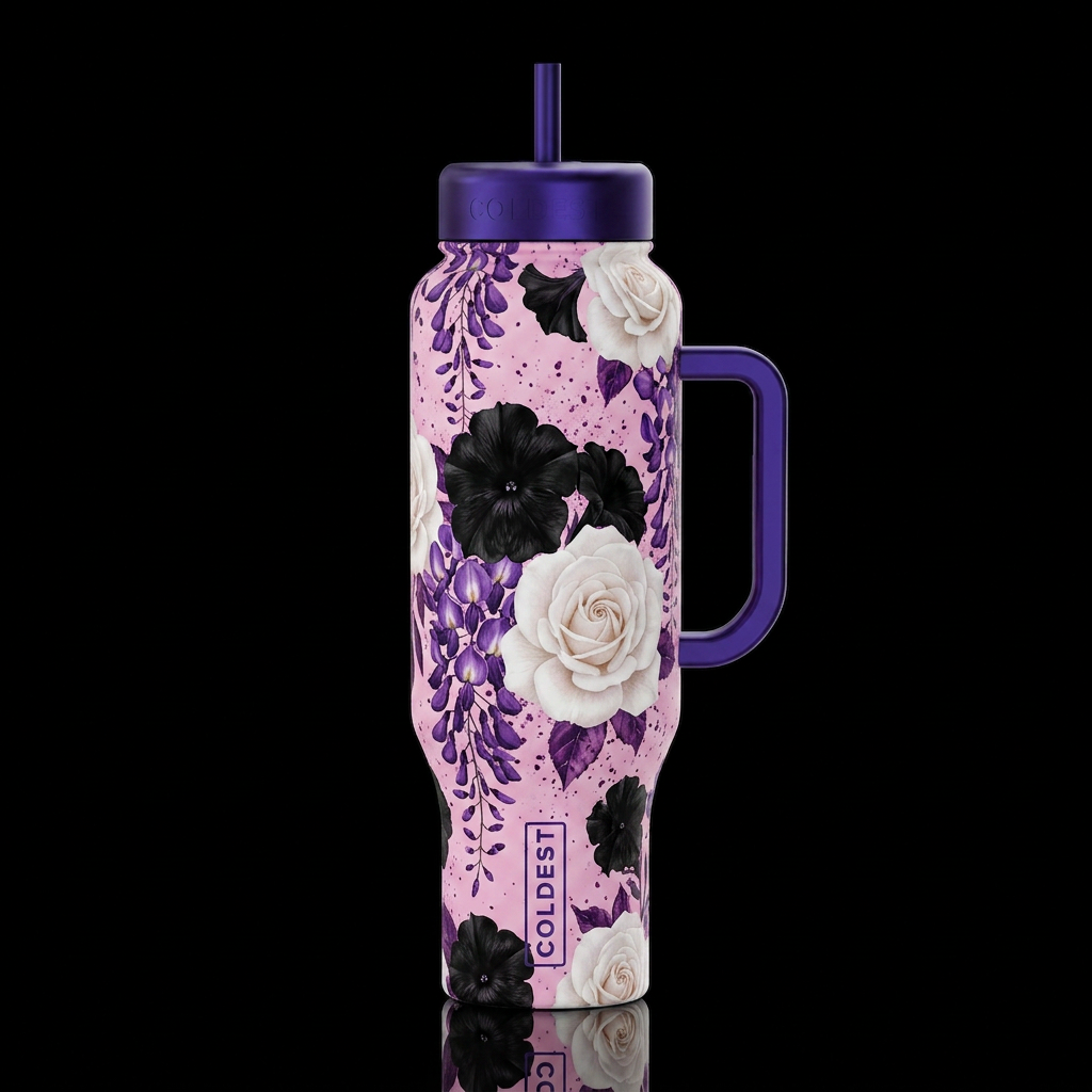JFK Roses water bottle design