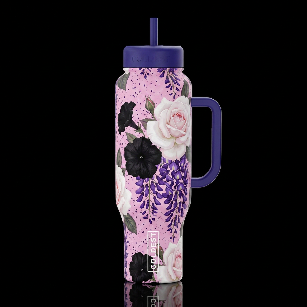 JFK Roses water bottle design