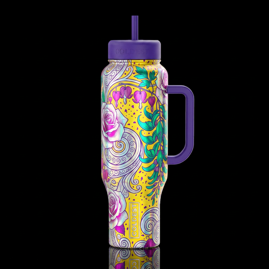 Pursuit Of Happiness water bottle design