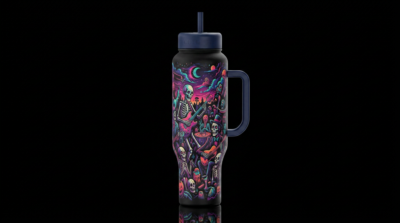 Dead Party water bottle design
