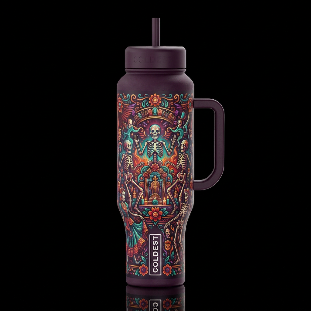 Día de los Muertos water bottle design