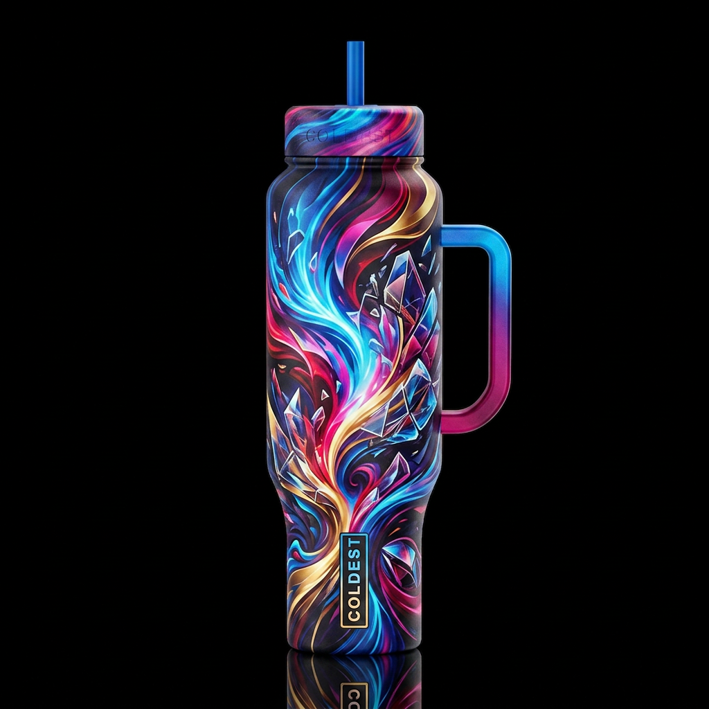 Shattered water bottle design