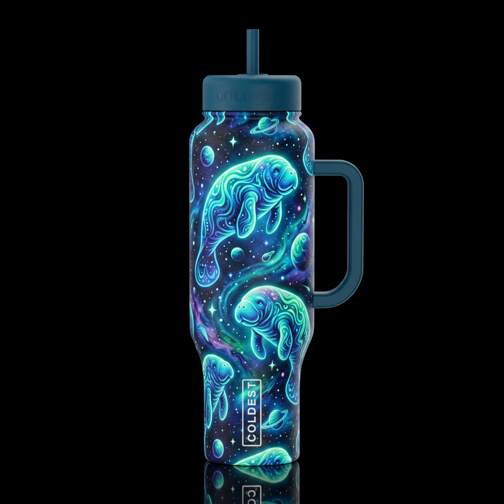Space Manatees water bottle design