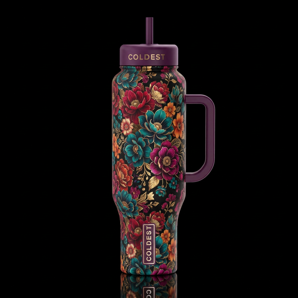 Flowers water bottle design