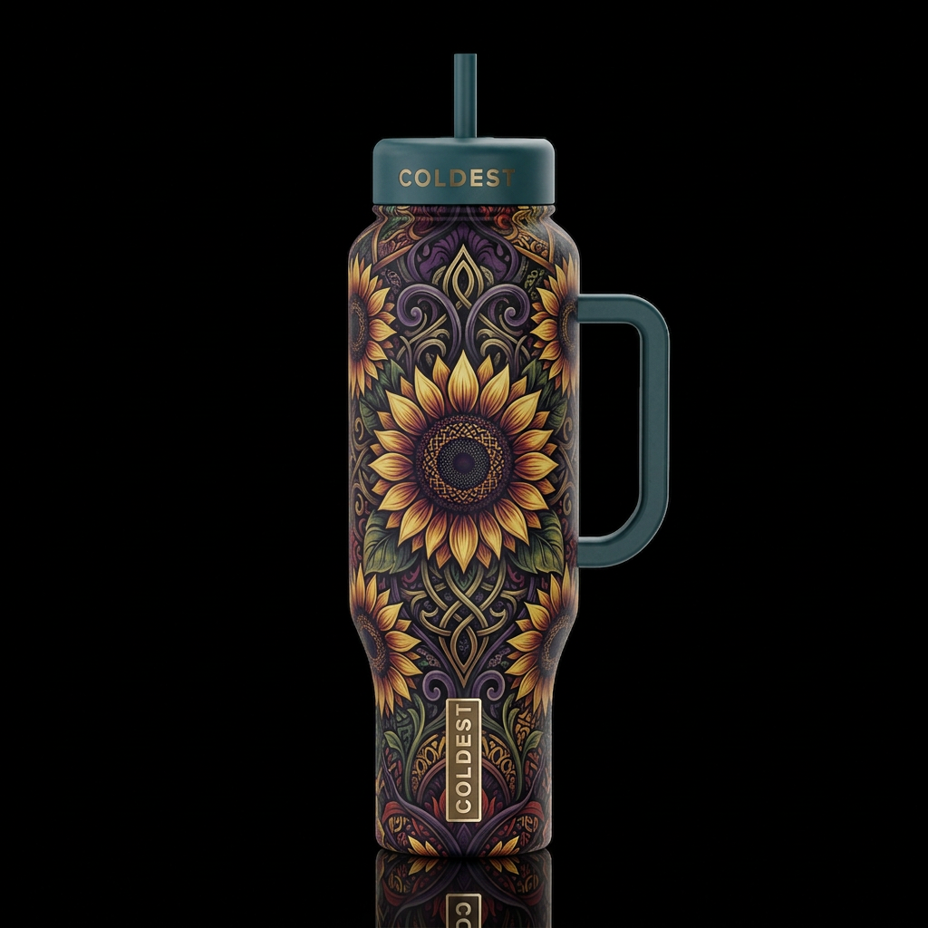 Sunflowers water bottle design