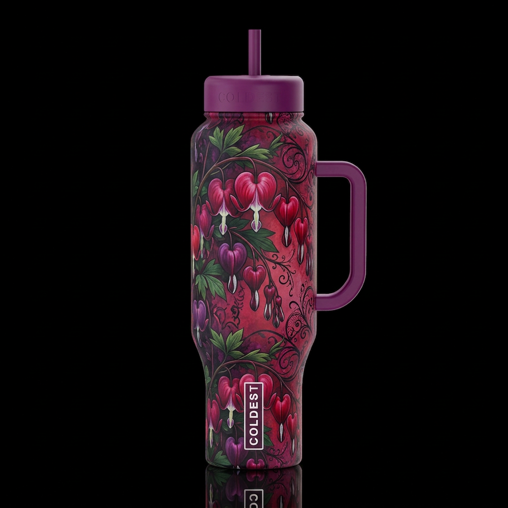 Bleeding Hearts water bottle design