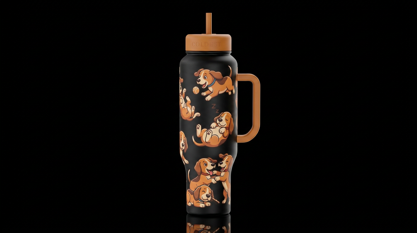 Coonhounds water bottle design