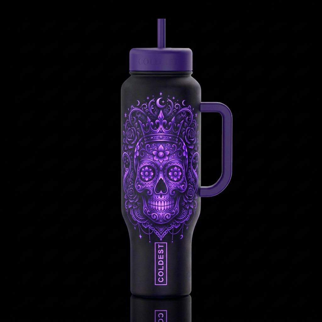 Sugar Skull water bottle design