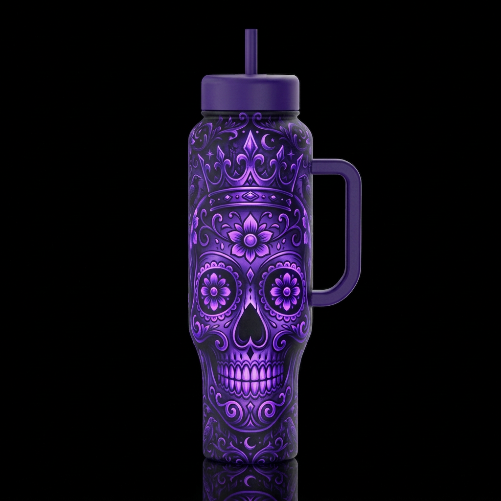 Sugar Skull water bottle design