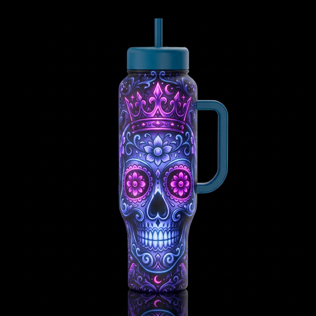 Sugar Skull water bottle design