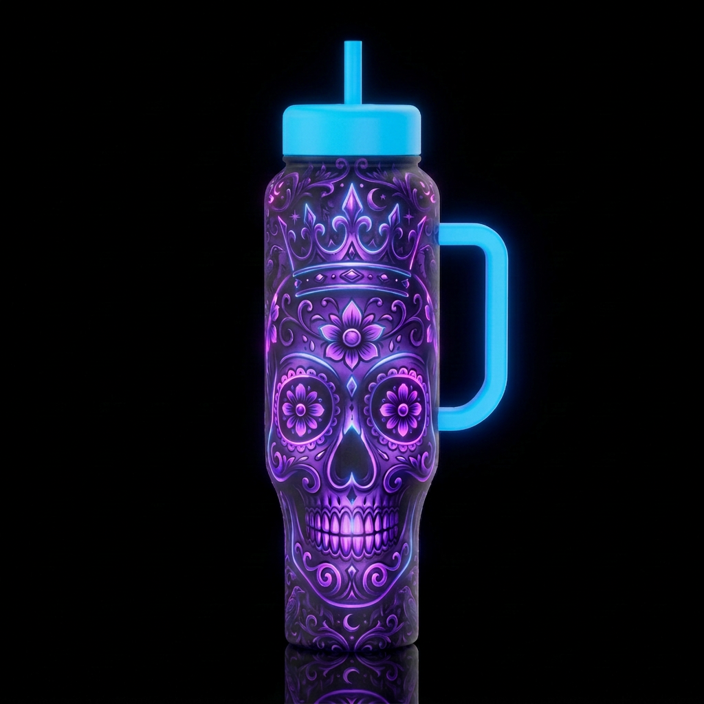 Sugar Skull water bottle design