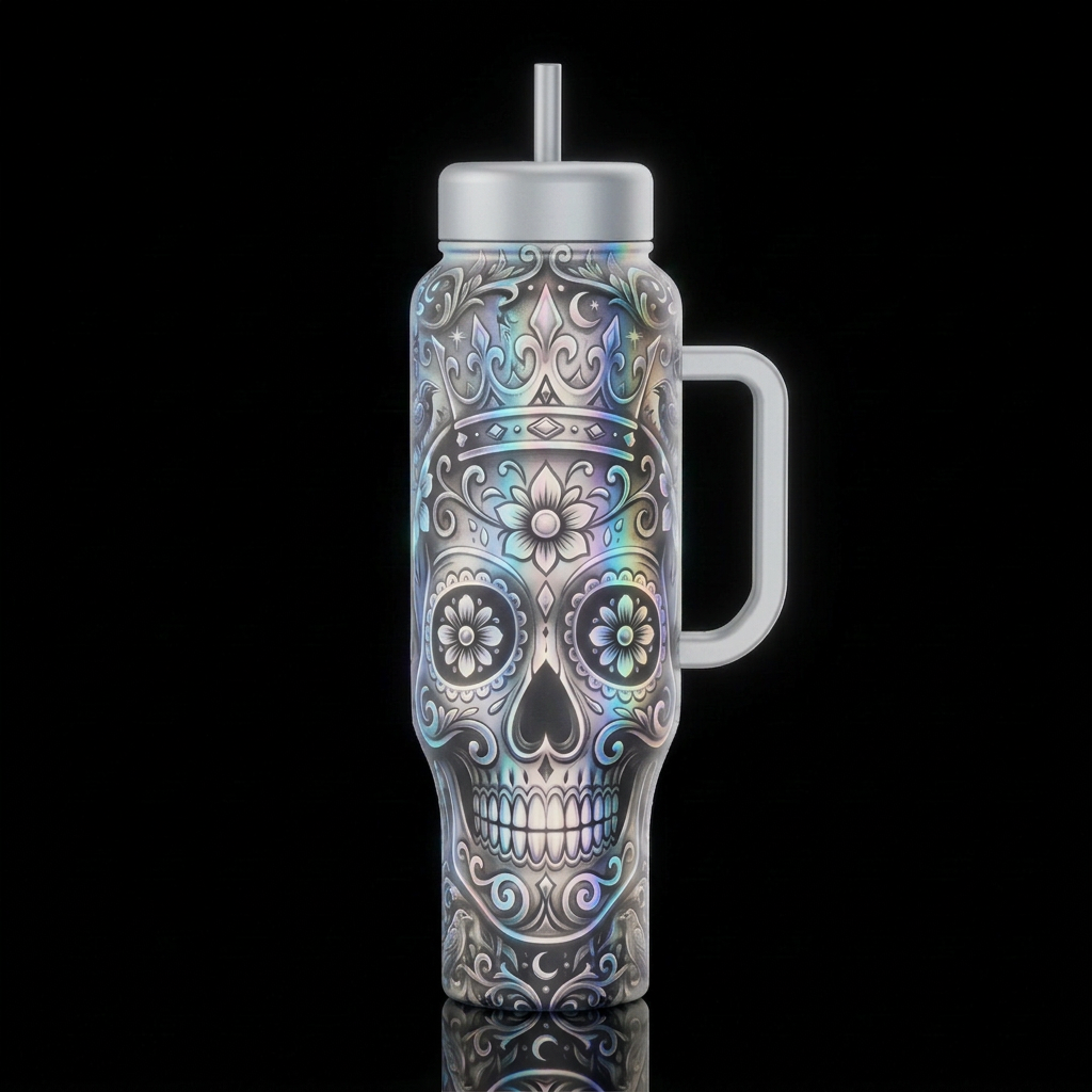 Skull Candy Moonlight water bottle design