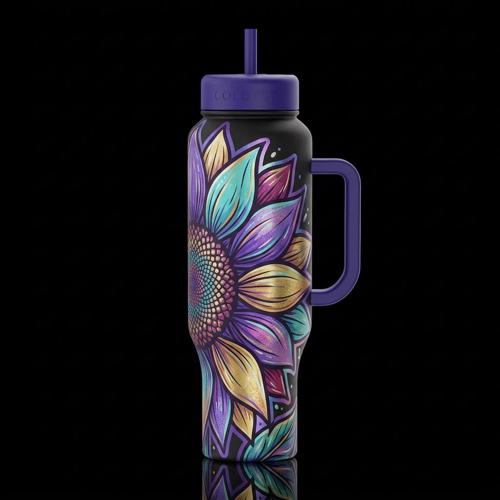 Sunflower water bottle design