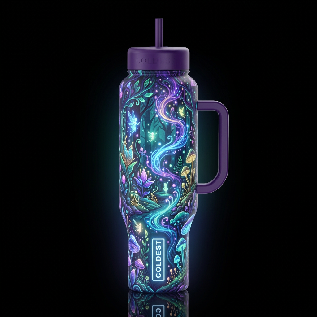 Glowie Forest water bottle design