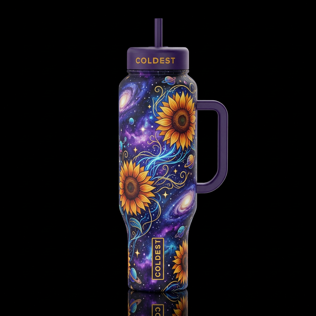 Sunflowers water bottle design