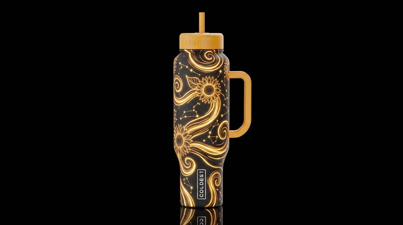 Sunflowers water bottle design