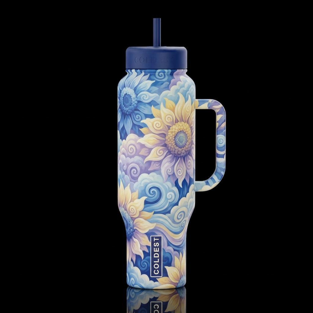 Sunflowers water bottle design