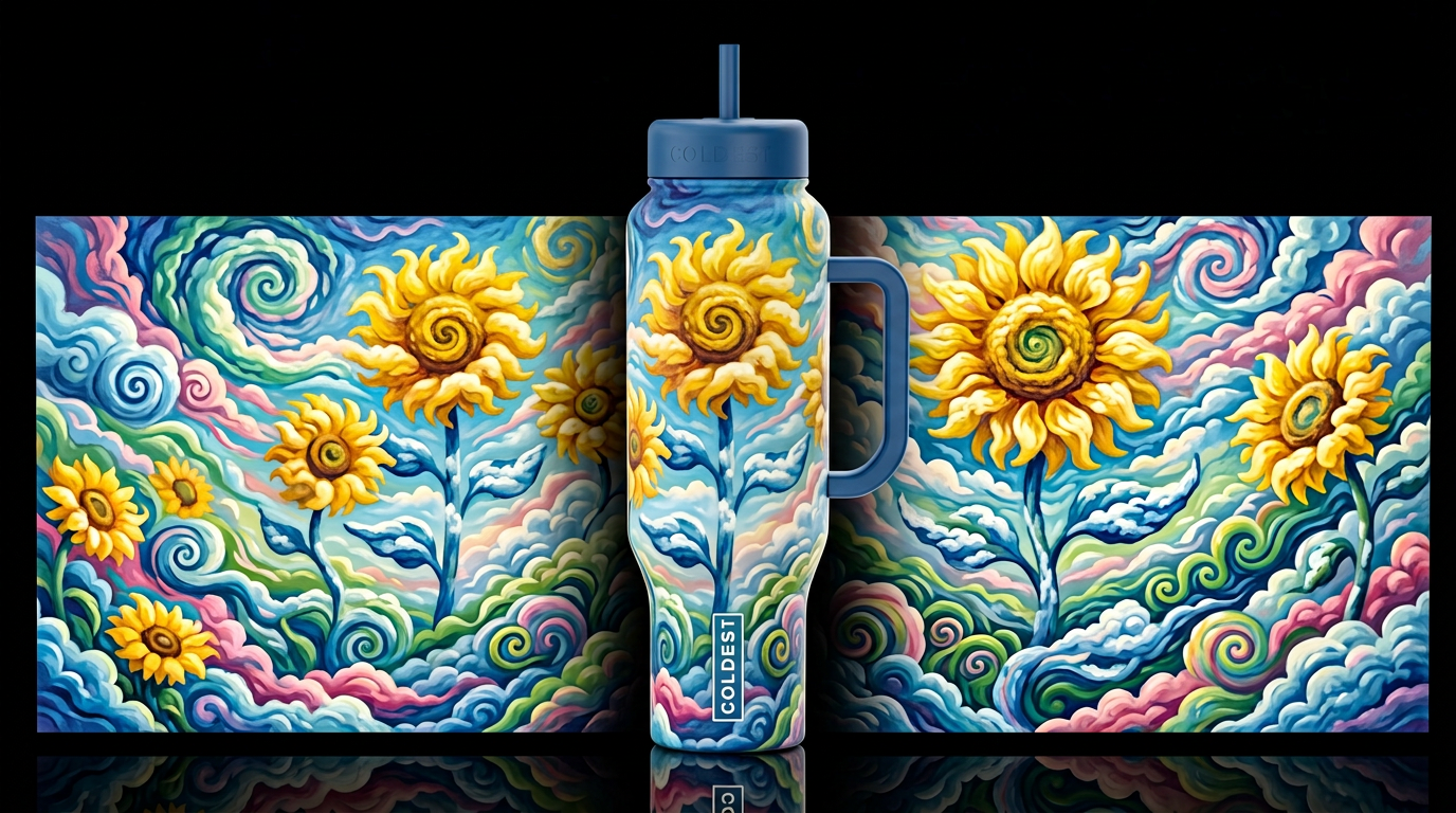 Sunflowers water bottle design