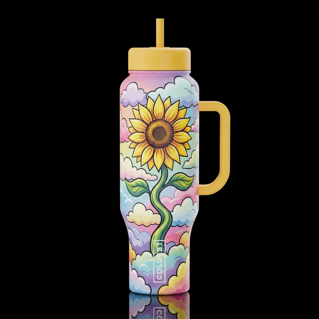 Sunflower water bottle design