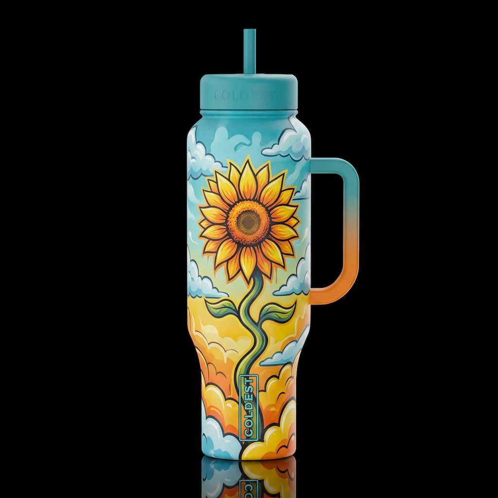 Sunflower water bottle design