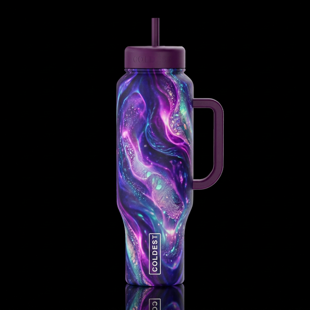 Hypnotic water bottle design