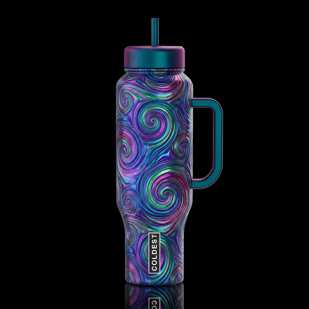 Swirling water bottle design