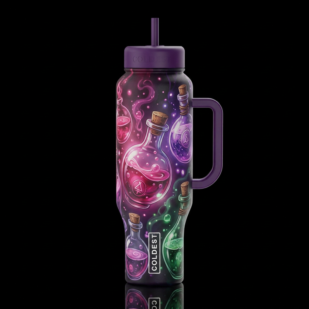 Potions, Potions, Potions water bottle design