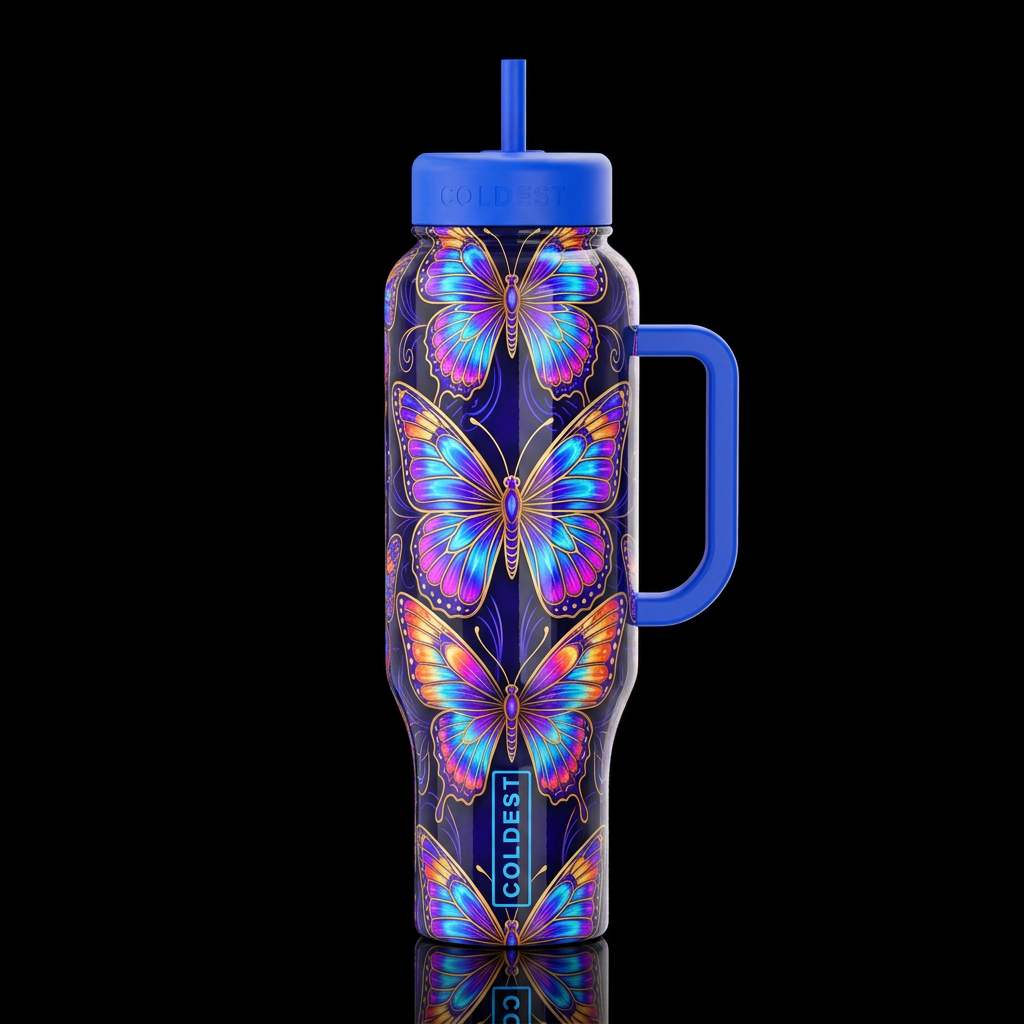 Electric Butterfly water bottle design