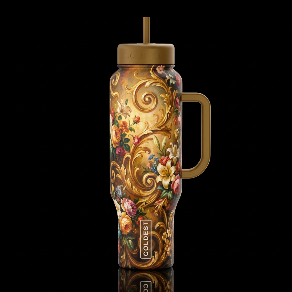 Classy Flowers water bottle design