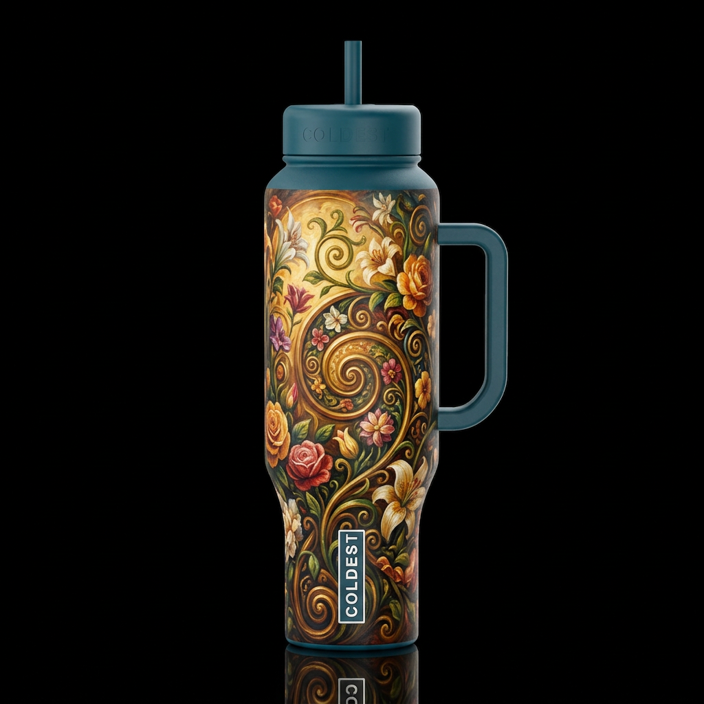 Classy Flowers water bottle design