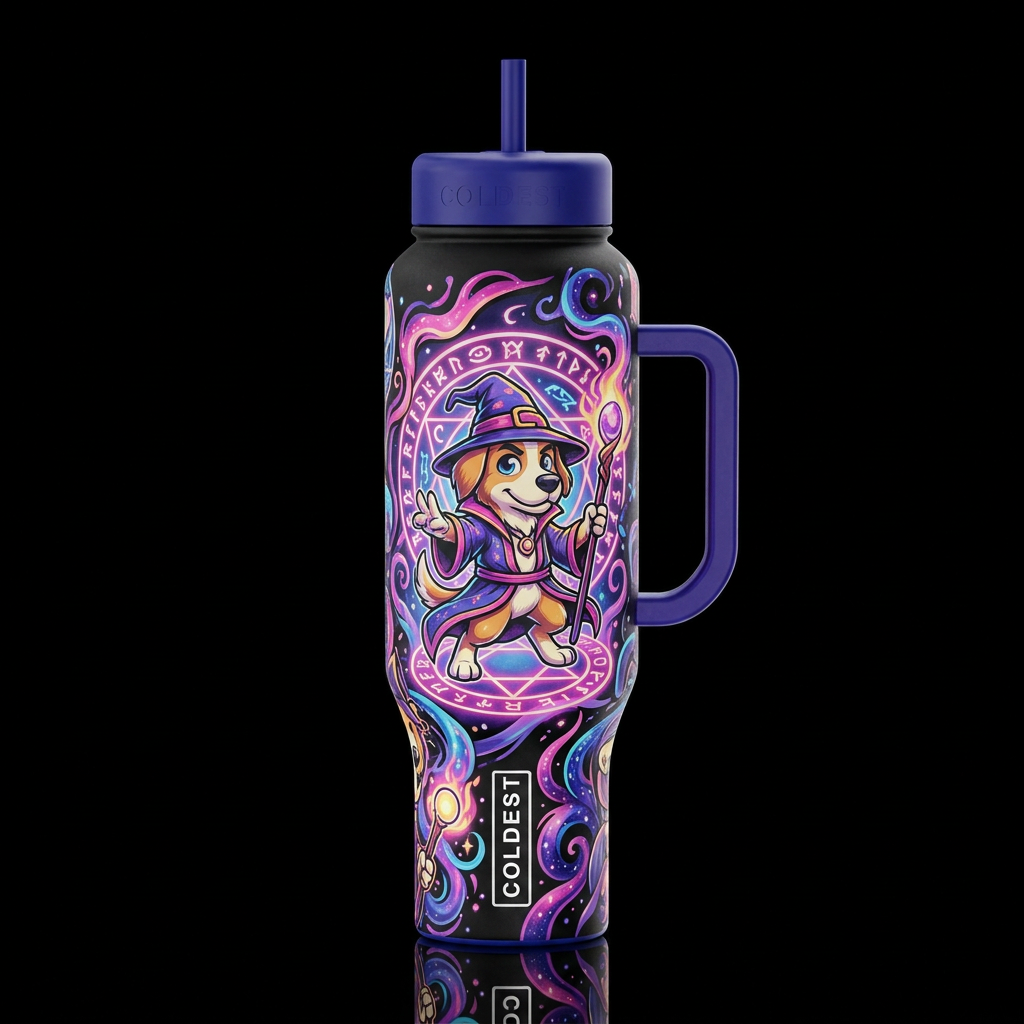Mage Mutt water bottle design