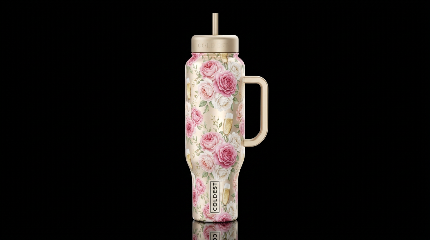 Roses water bottle design