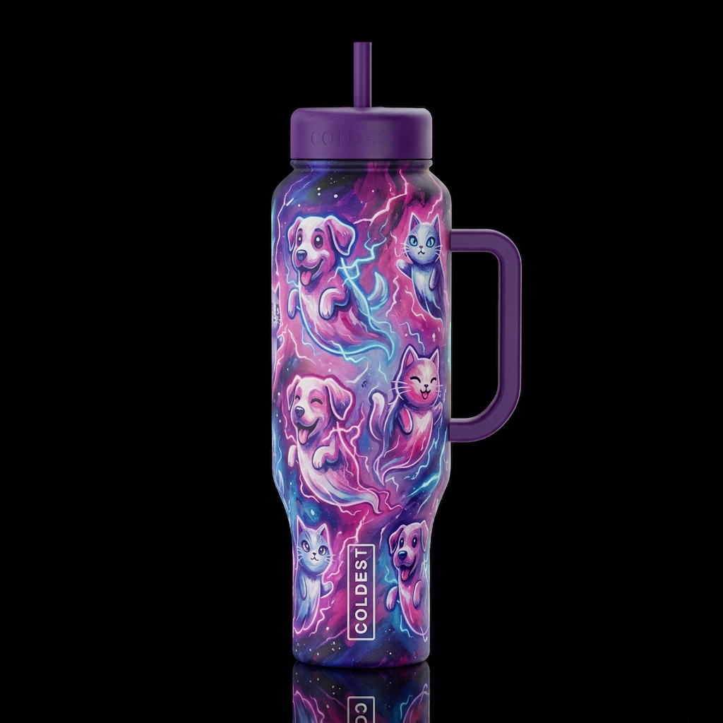 Keep the general ghost style but make it otherworl... water bottle design