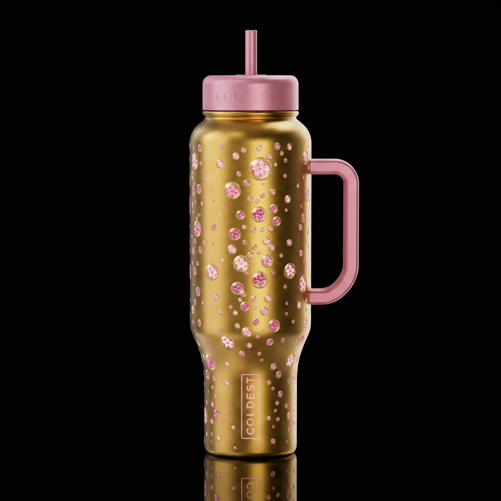 Champagne bubbles water bottle design