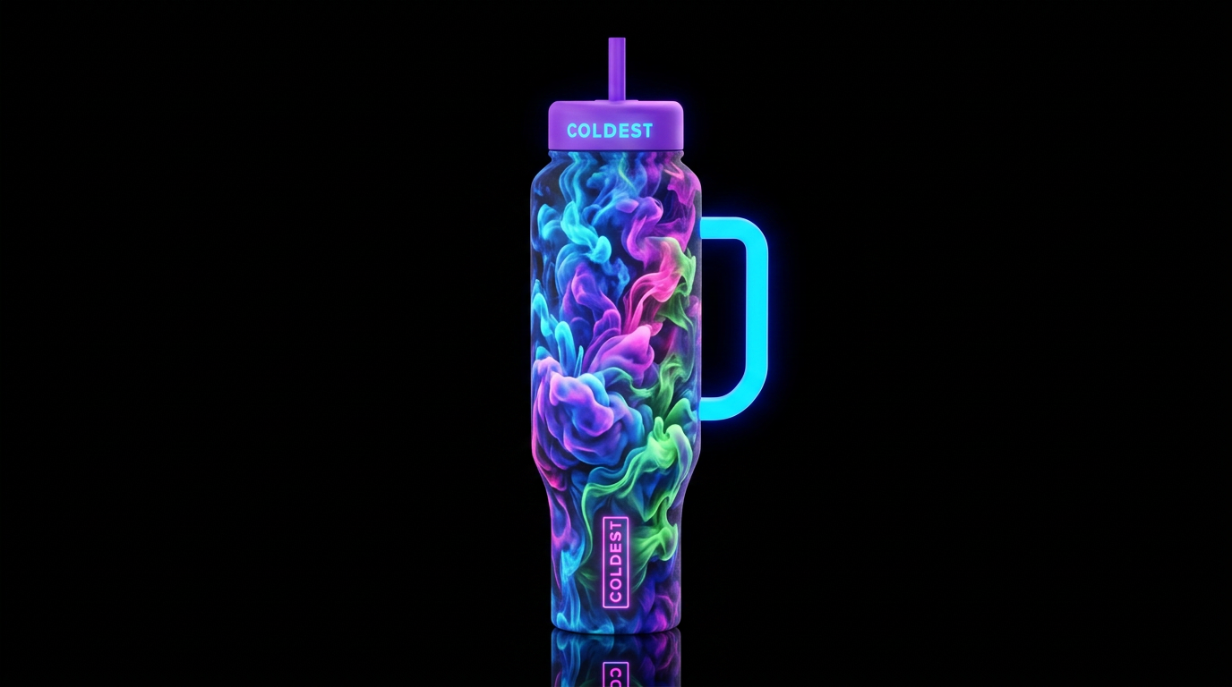 Neon water bottle design