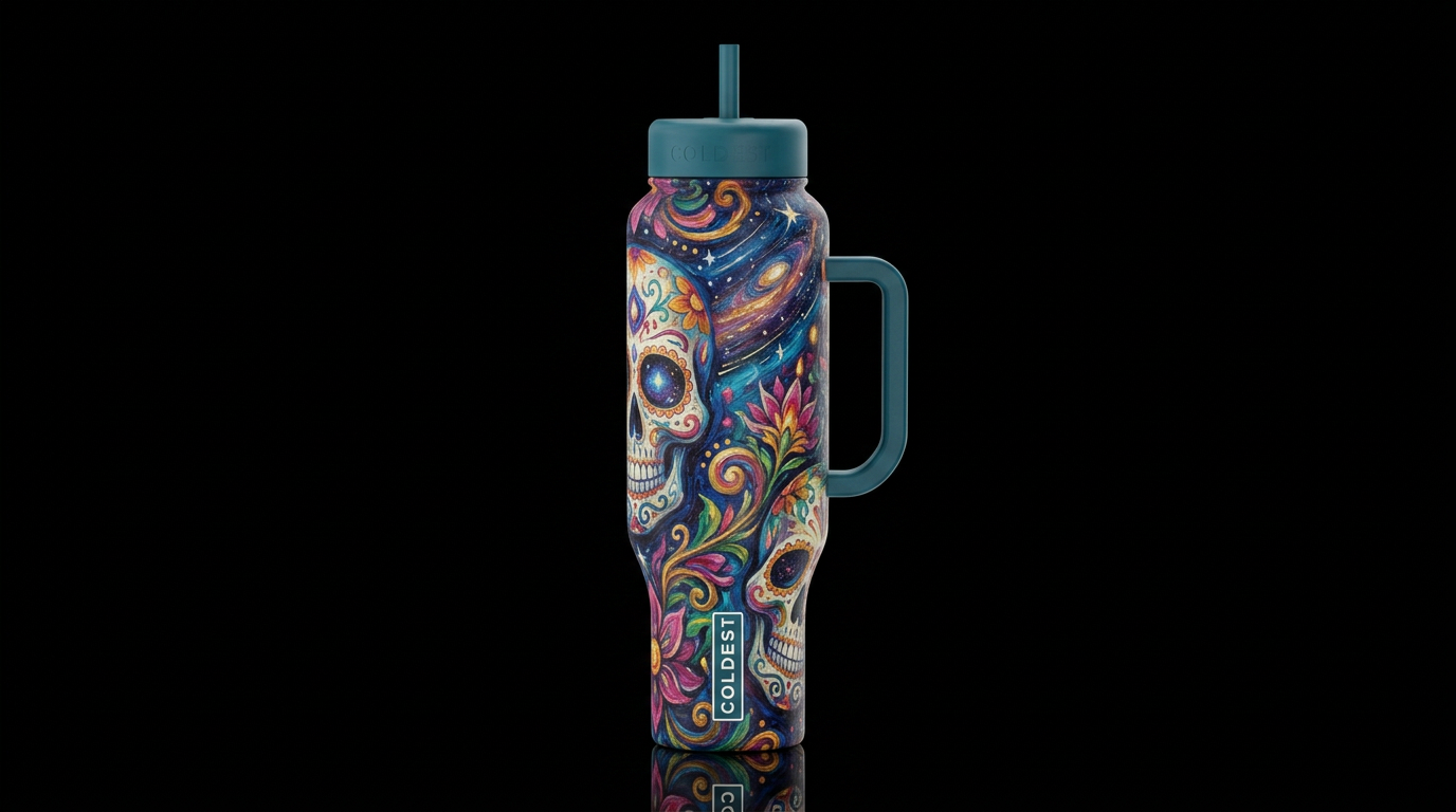 Sugar Skulls water bottle design