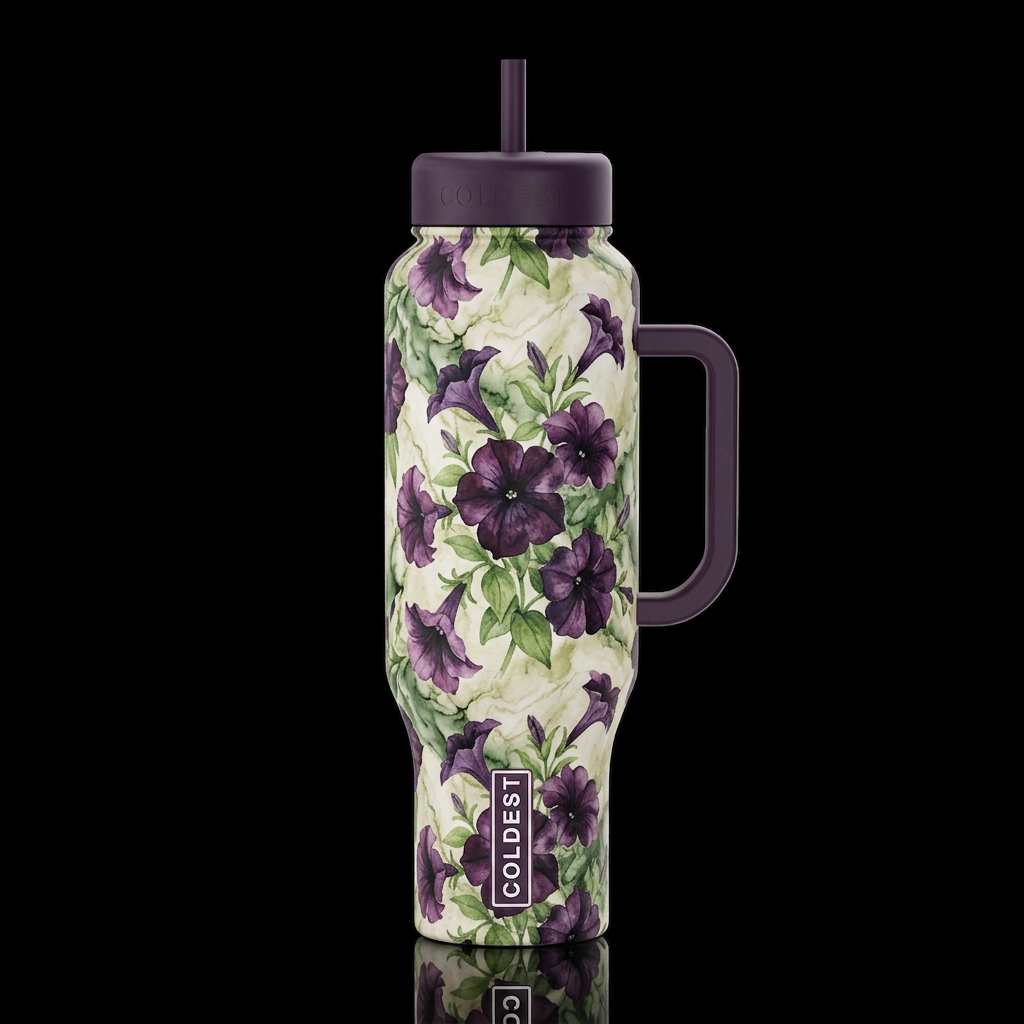 Petunia water bottle design