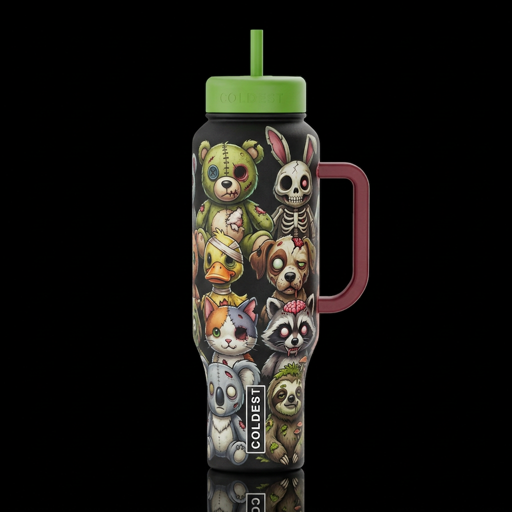 Zombiekins water bottle design