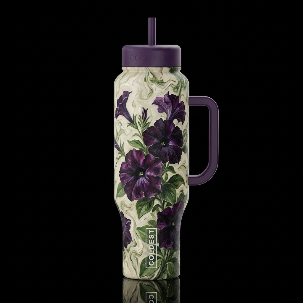 Petunia water bottle design