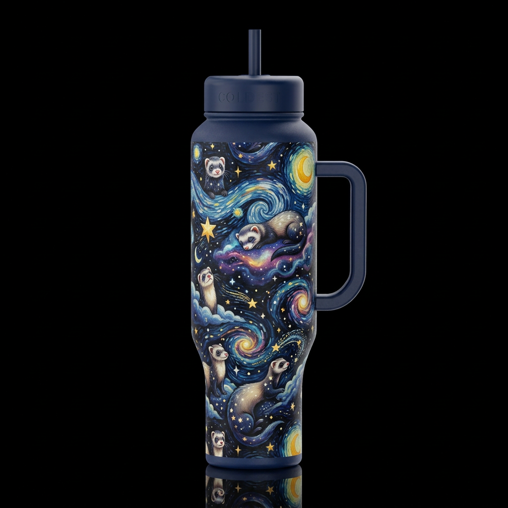 Starry Ferrets water bottle design