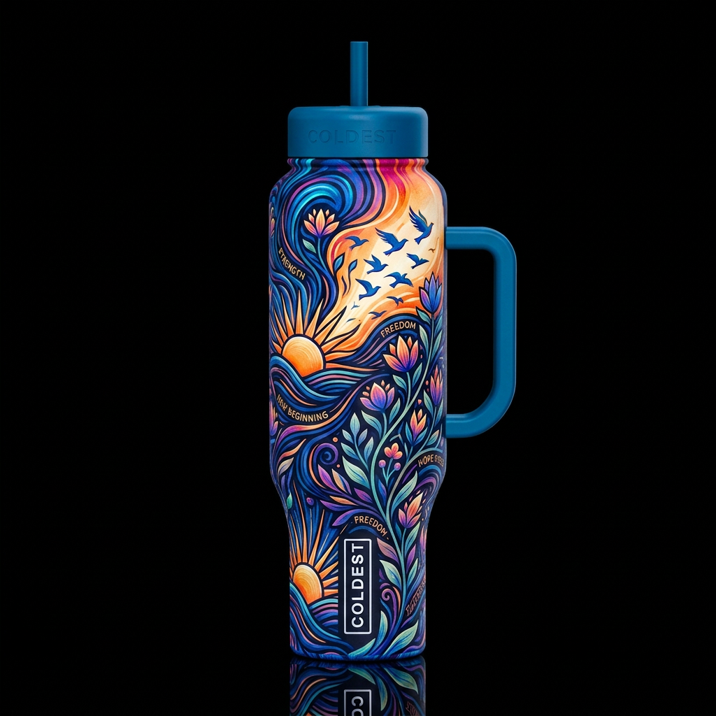 New Beginnings water bottle design