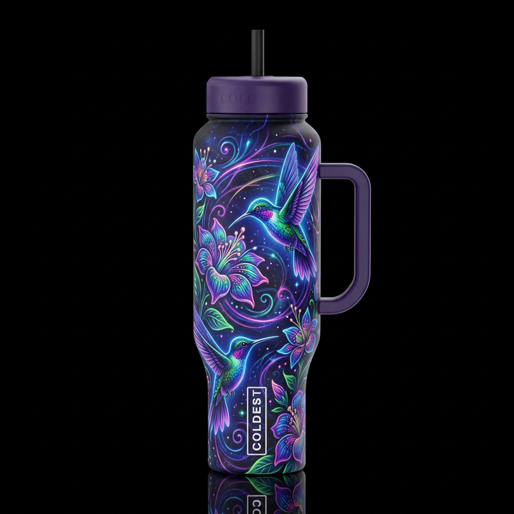 Hummingbirds water bottle design