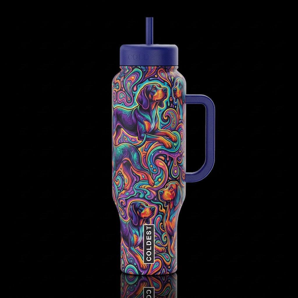 Groovy Hounds water bottle design