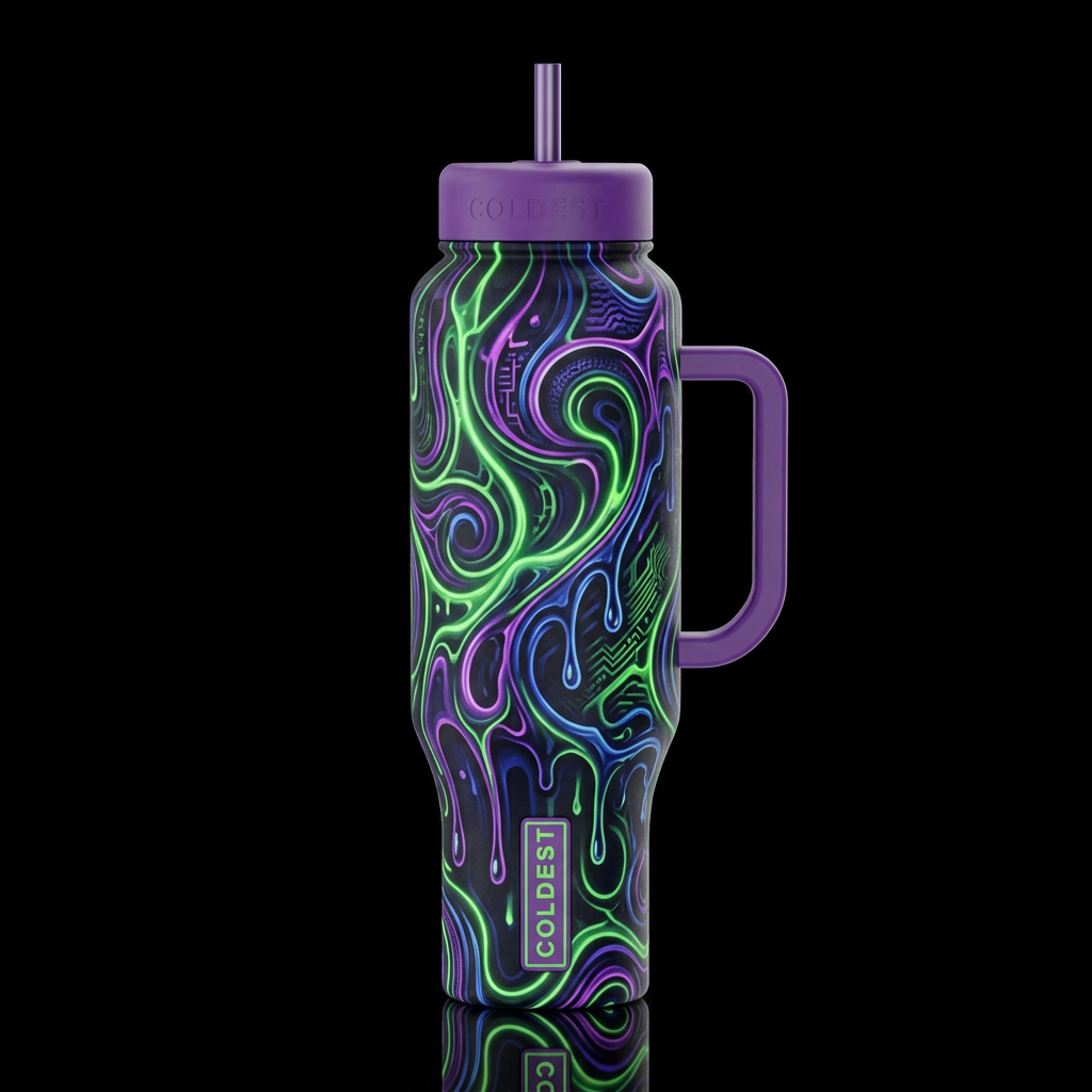 Neon Drip water bottle design
